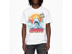 Rockinstone Jaws Movie Beachy Airbush White Adult T-shirt Size:l