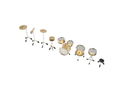 8 Peças De Mini Bateria De Metal Modelo Decorativo Estilo Vívido Instrumentos Para Casa De Bonecas Ornamentos