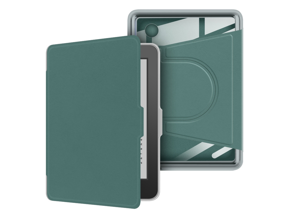 Capa para Kobo Clara Color 6 Polegadas SIURN com suporte ajustável em 360 graus verde escuro