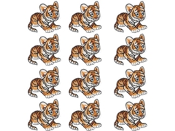 12 Patchs - Tigre Kin Bordado - Patch De Fixação - Costura/ Patch - Vestuário Diy - Materiais Ambientais - Máximo 6,5 X 5,3 Cm - Patch De Bordado