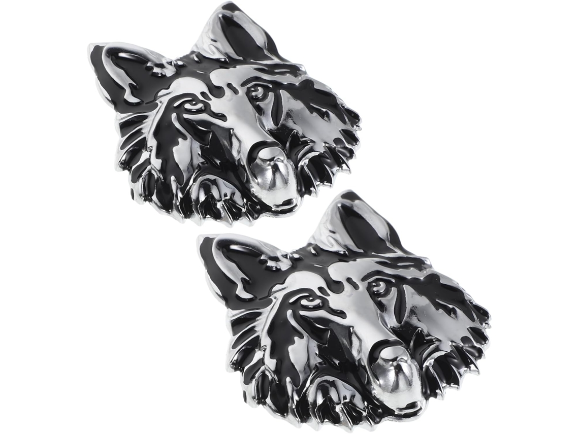 Adesivos 3d De Cabeça De Lobo, Metal Prateado