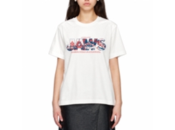 Rockinstone Jaws Movie Logo With Comics White Adult T-shirt Size:l