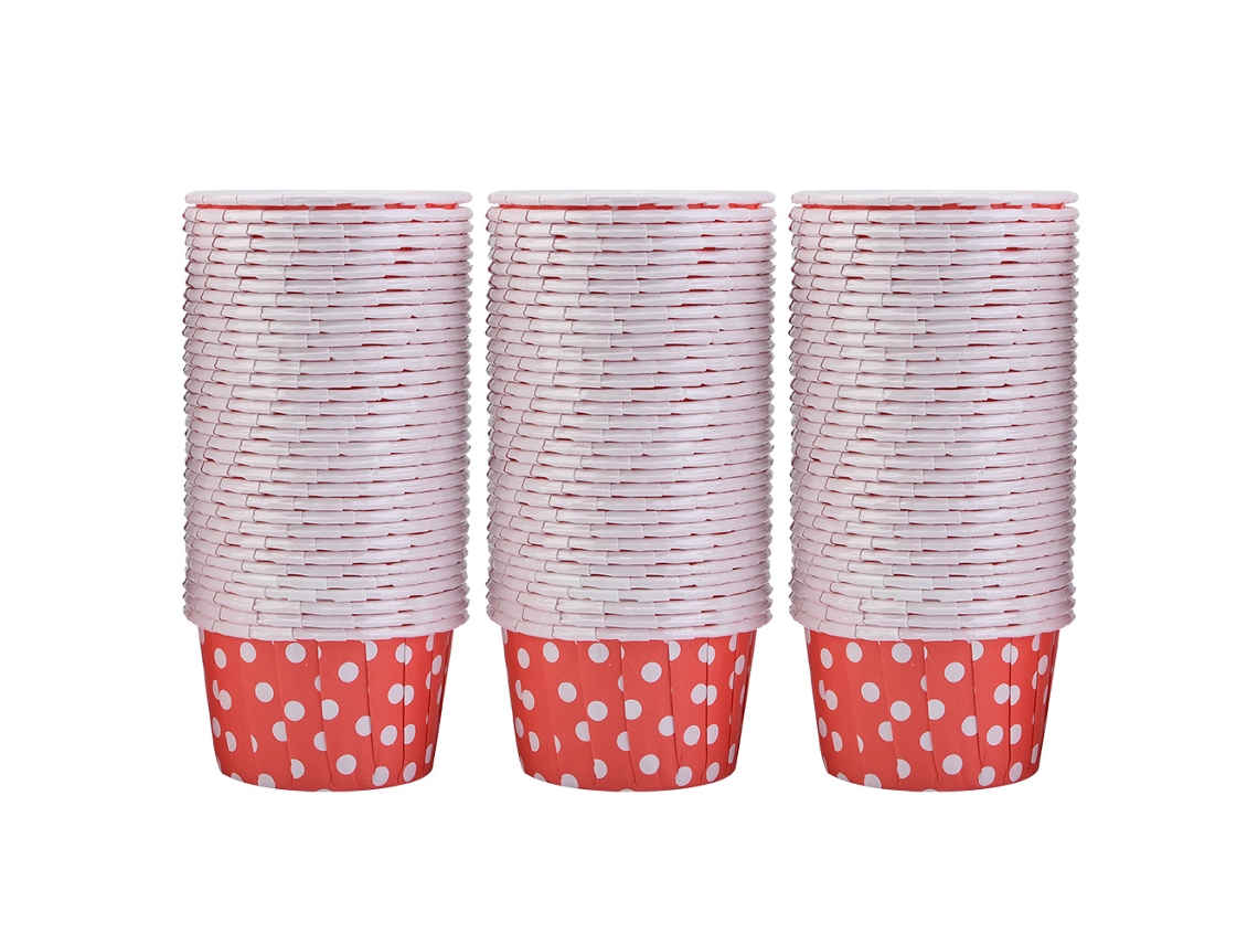 Forminhas de Bolo Mini LAXISCREED 100 Unidades Vermelhas
