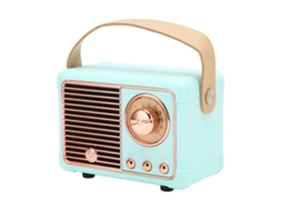 Altavoz Bluetooth Retro Vintage Portátil Com Hifi Estéreo Transmissão Rápida E Baixo Consumo De Energia Azul