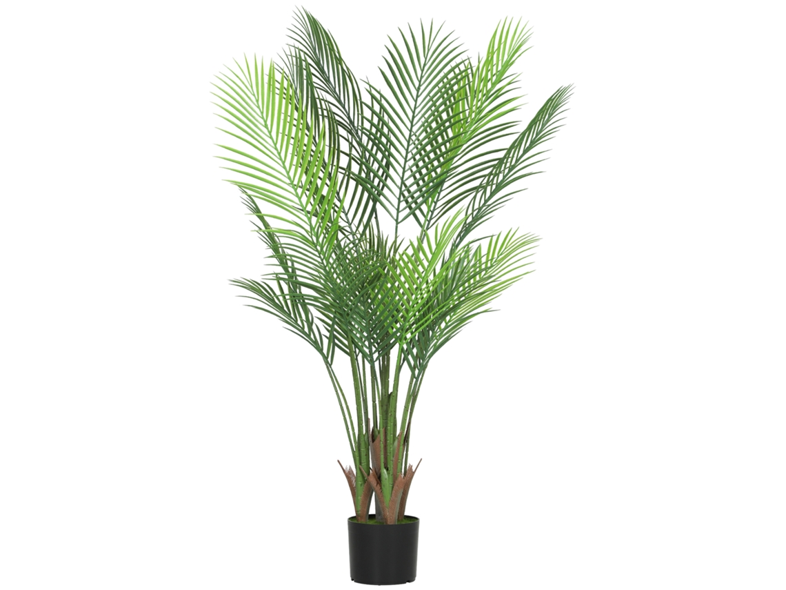 Planta Artificial Interna 120cm,palmeira Artificial com Vaso de Plástico e Flocagem,verde BTFORUS
