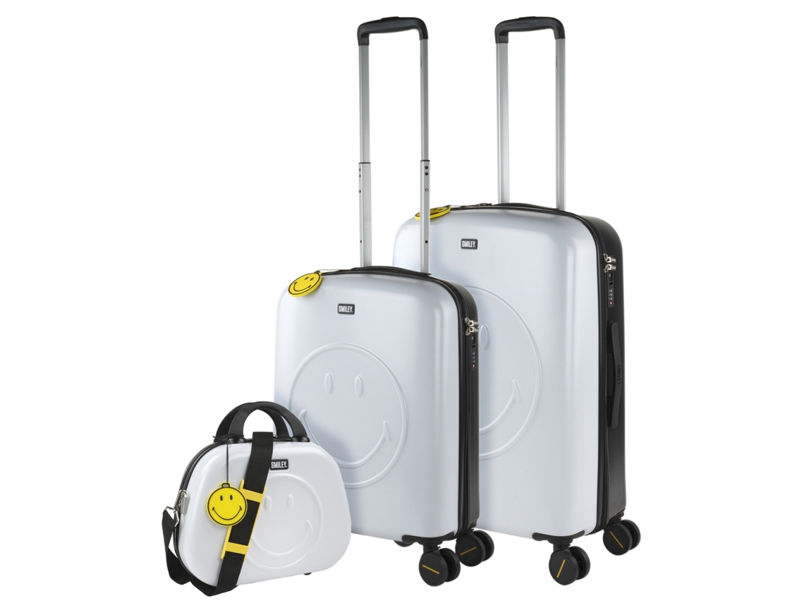Conjunto de Malas SMILEY ORIGINALS Pc SMILEY ORIGINALS Branco-Preto 44X61X27 Cm 63L