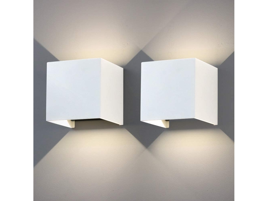 Lâmpada De Parede Led 12w,2 Peças,alumínio,ip65,4000k Branco Natural,iluminação Com Ângulo Ajustável,cor Branca Btforus