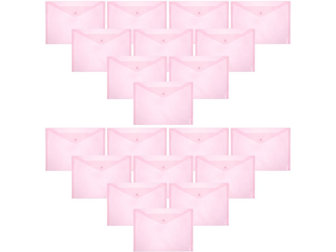 Conjunto De 30 Envelopes Plásticos Translúcidos Com Fecho De Pressão