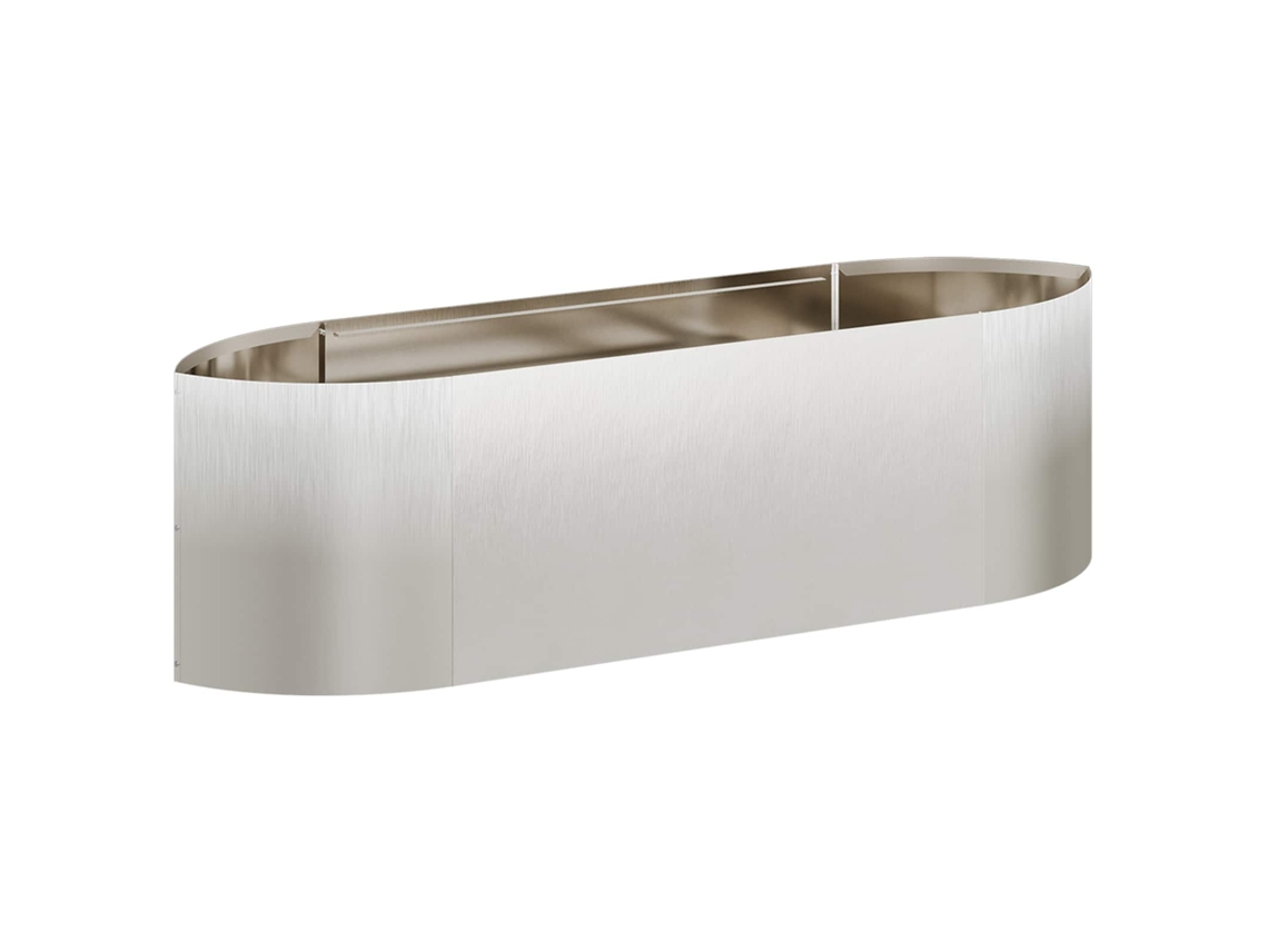 Conjunto 1 Jardineira Elevada Vidaxl Prateado Metal (140 X 40 X 40 Cm)