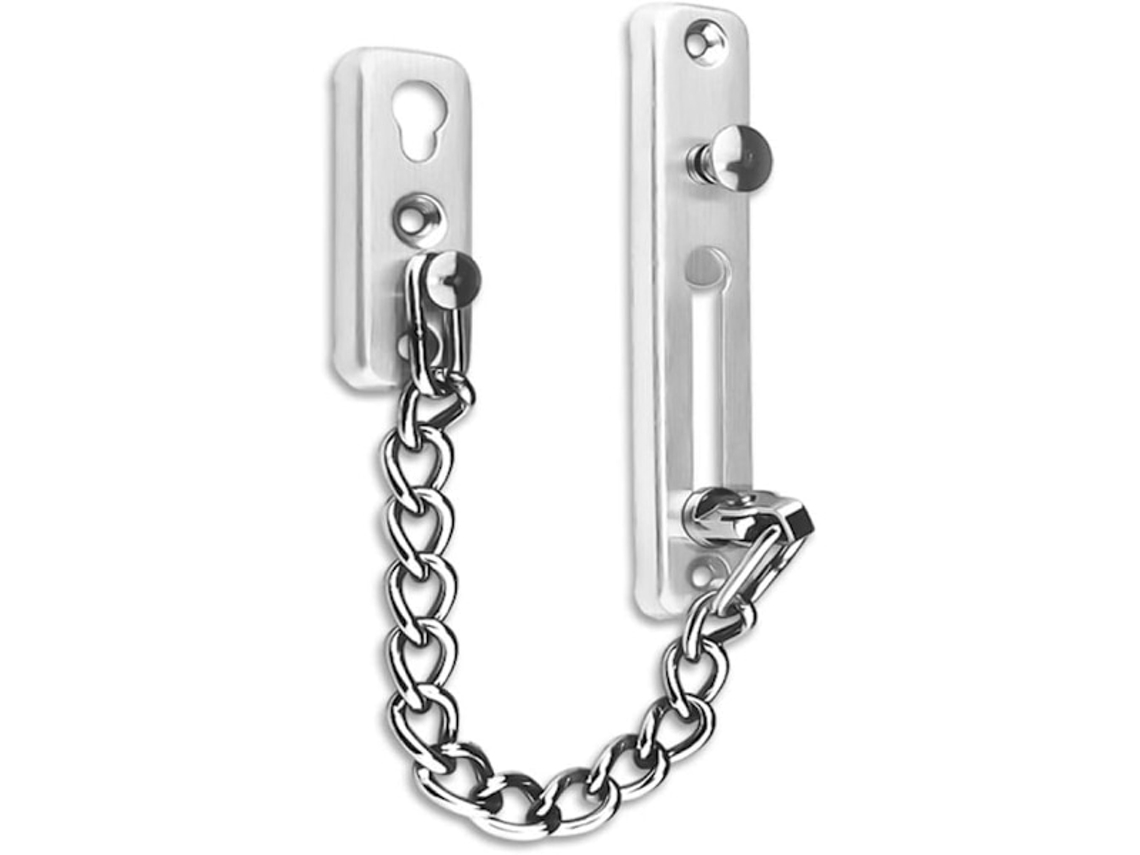 Corrente De Segurança Para Porta Com Cadeado, Trava Ferro Fundido E Aço Inoxidável.