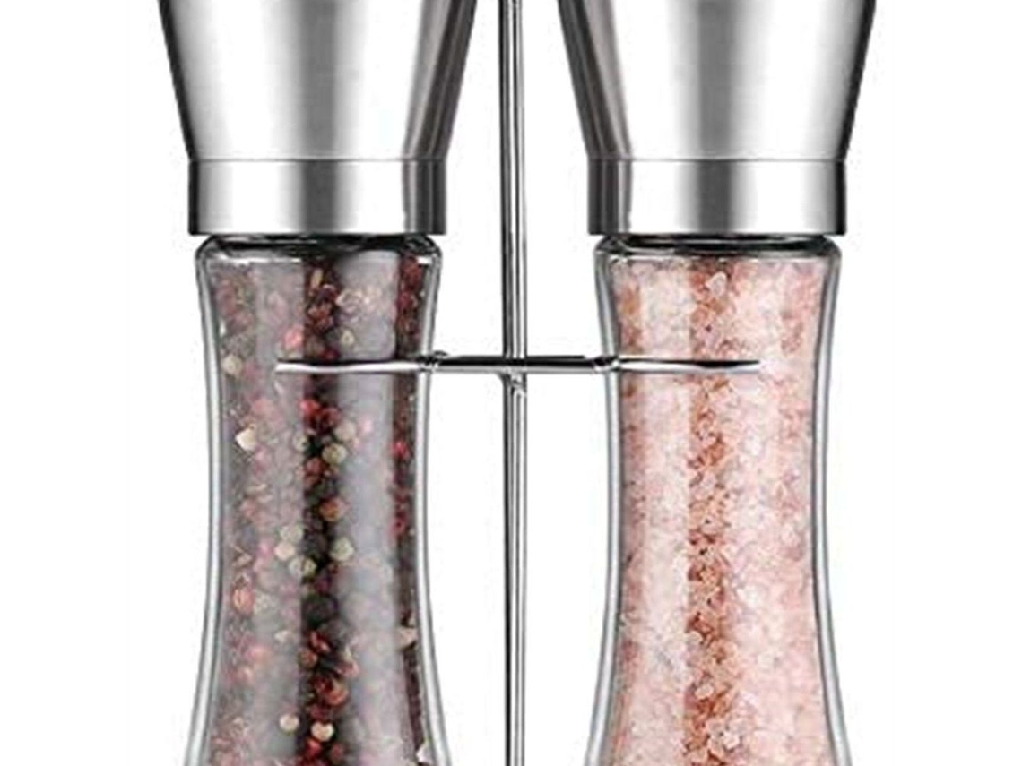 Moedor de Aço Inoxidável Duas Peças, Utensílios Cozinha, Frasco Vidro, Pimenta do reino Preta AQUAFORGE