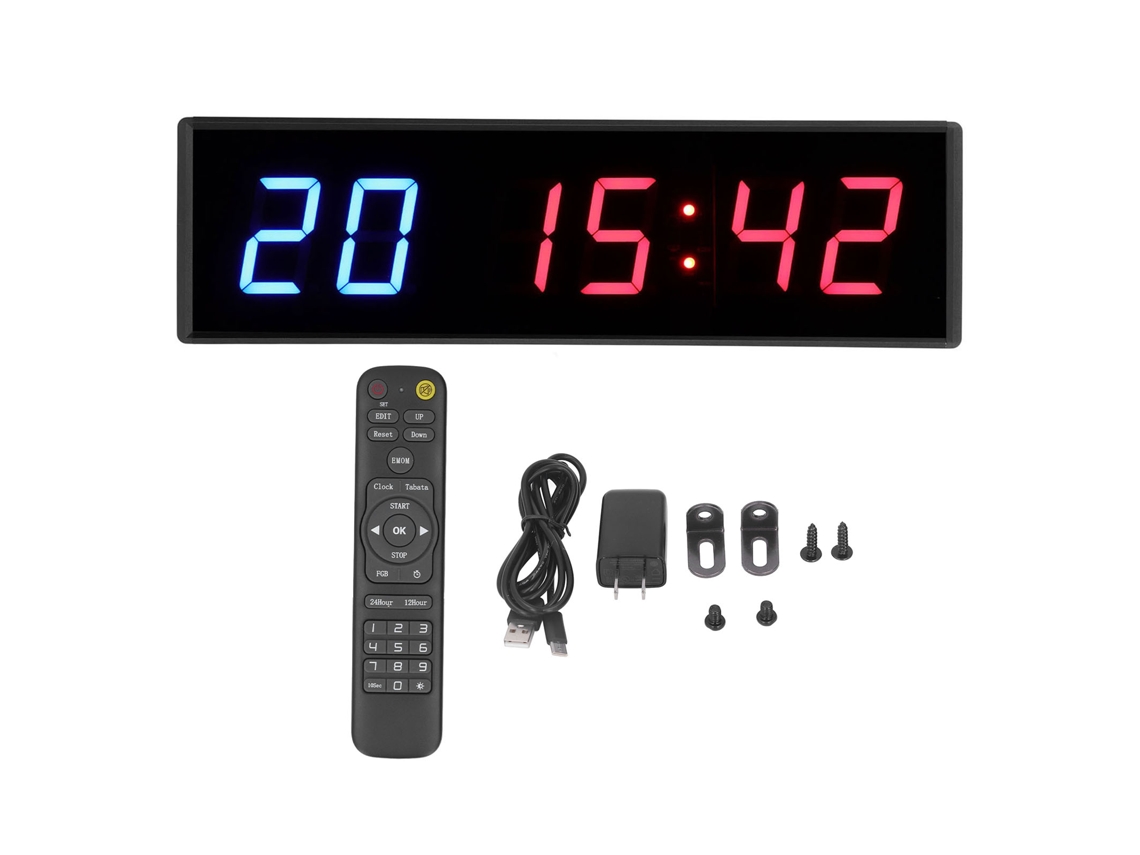 Reloj Temporizador Led De 6 Dígitos Com Controle Remoto Intervalo Contagem Regressiva 110-240v