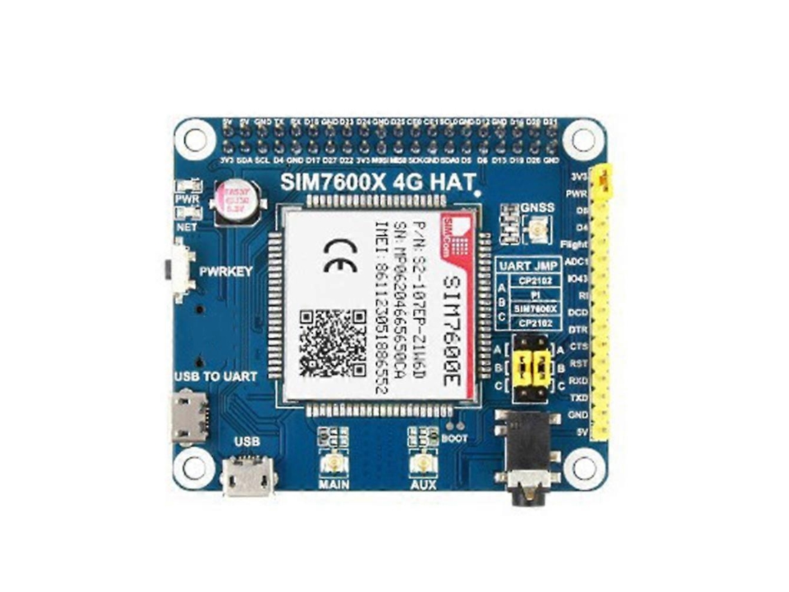 Módulo Lte Cat1 Sim7600e, Placa Expansora 4g Para Raspberry Pi, Compatível Com 3g/2g, Módulo Gnssmulticolor