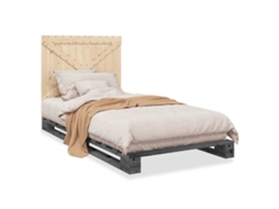 Bed Frame, Bed Frames Vidaxl Cinzeto Madeira De Pinho (100 X 200 Cm)