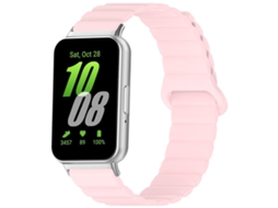 Bracelete para Samsung Galaxy Fit 3 Silicone Brilhante Magnético Loop Rosa XIAOMOYU