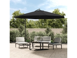 Vidaxl Guarda-sol De Jardim Cantilever C/ Poste Alumínio 350 Cm Preto