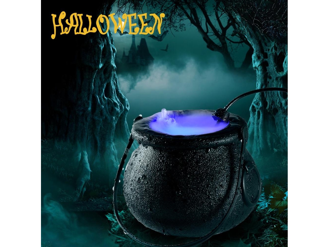 Primerox caldeirão de Bruxa com 12 Luzes Led Mudança de Cor Decorativo Halloween Casa Jardim Festa