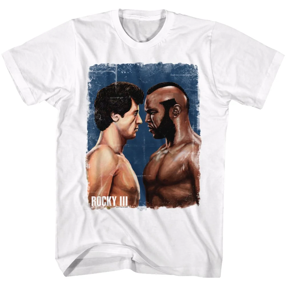 Rockinstone Rocky Movie Vs Clubber Painting White Adult T-shirt Size:m