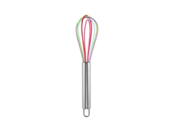 Conjunto De 1 Batedor De Silicone Multicolorido Com Cabo Aço Inoxidável