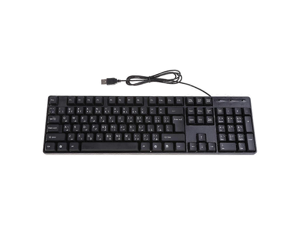 Teclado Ergonômico Usb Com Fio Para Pc, Teclado Árabe/inglês Everley891