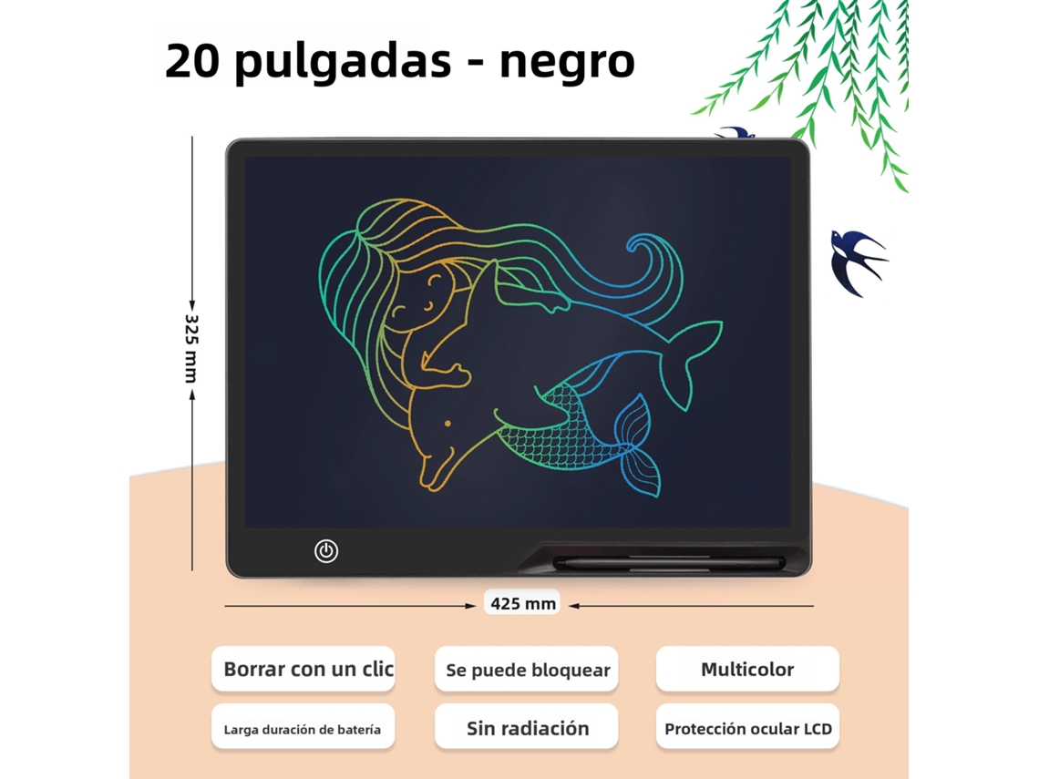 (preto, 20 Polegadas) Quadro De Escrita Lcd Para Crianças, Ferramenta De Desenho E Arte, Brinquedo Educativo