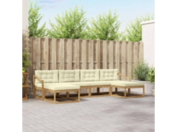 Vidaxl Conjunto De Sofás Para Exterior 6 Unid. Branco E Creme