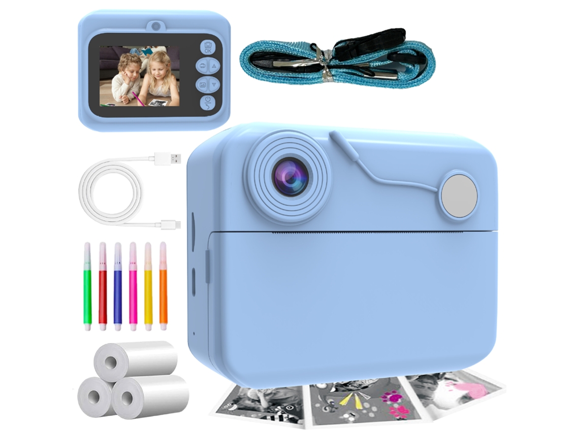 Câmara Instantânea, Câmera Com Impressão Térmica, Tela Ips Hd De 2,4 Polegadas. Presente Para Crianças (azul) Cuich