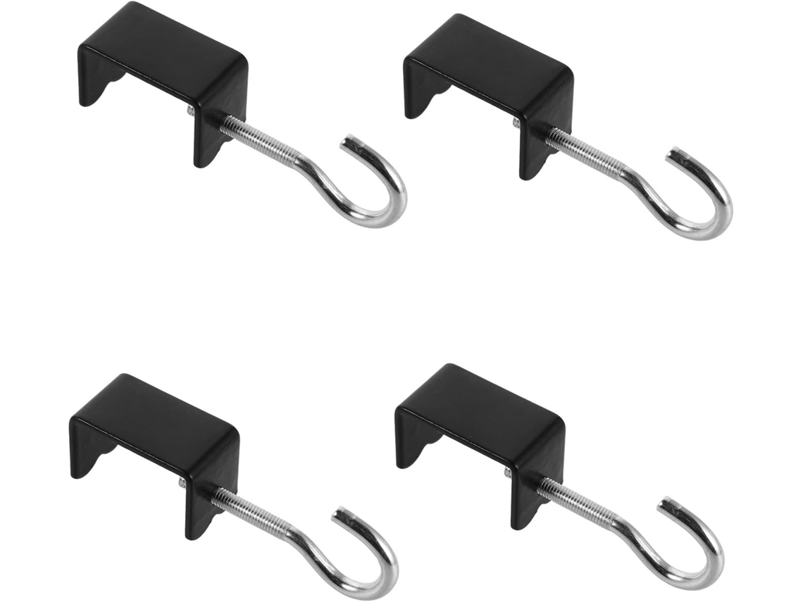 Ciieeo 4 Peças De Suporte De Escritório De Crochê Para Casque De Áudio Em Ferro, Preto, Giratório E Destacável