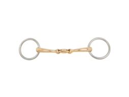 Anéis Soltos de Articulação Dupla Bradoon Soft Contact 10 Mm Argolas 50 Mm Brigadeiro Dourado 14.0 Cmbr