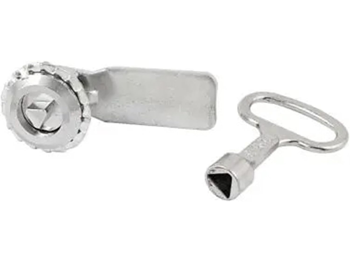 Trava De Segurança Para Gaveta Porta Luvas Com Rosca 21mm E Chave Triangular 1 Unidade