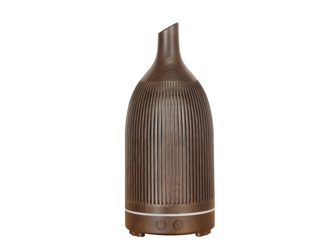 Difusor De Aromas Preto 200ml Com Controle Remoto E Luz Led Colorida,umidificador De Madeira Ideal Para Uso Doméstico PAPRIKA