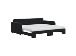 Daybed With Trundle, Daybeds With Trundles Vidaxl Preto Veludo (90 X 190 Cm)