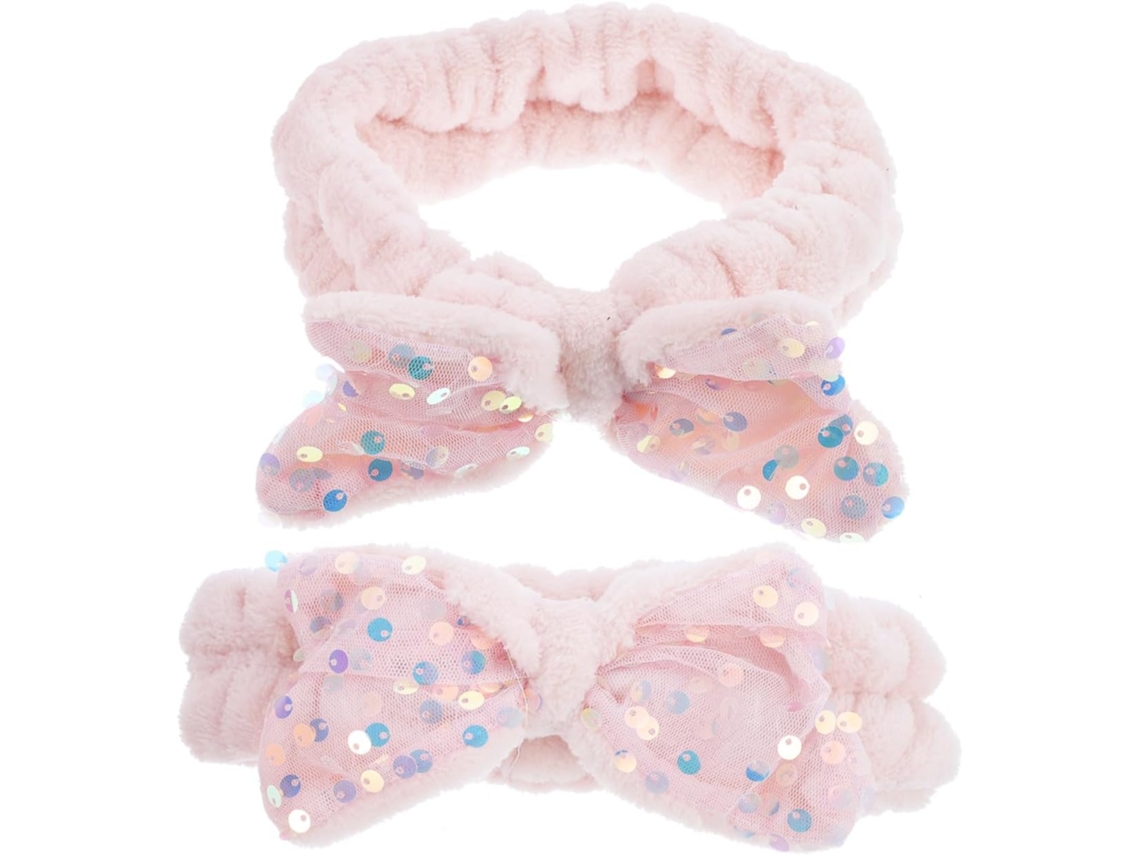 Conjunto De 2 Tiaras De Lantejoulas Com Laço Para Acessórios De Cabelo E Maquiagem