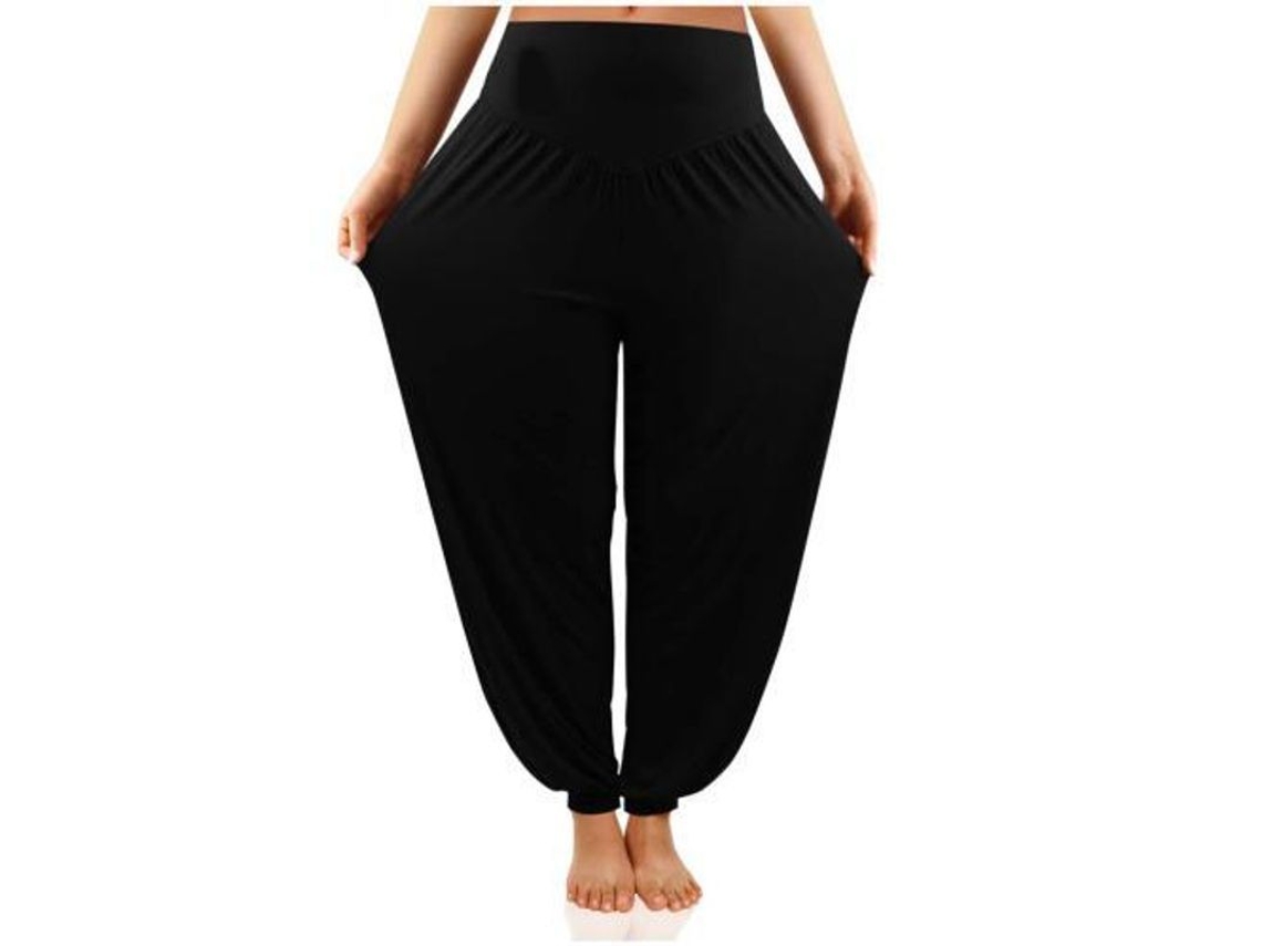 2026 pantalones Harem para Mulher Yoga Hippie Boho Praia Verão Soltos Joggers Tamanho Grande S Negro