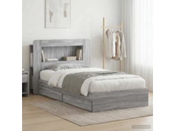 Vidaxl Estrutura De Cama Com Armazenamento Com Gaveta Sonoma Cinzento