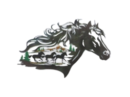 Silhueta De Cavalo De Metal Para Decoração De Parede