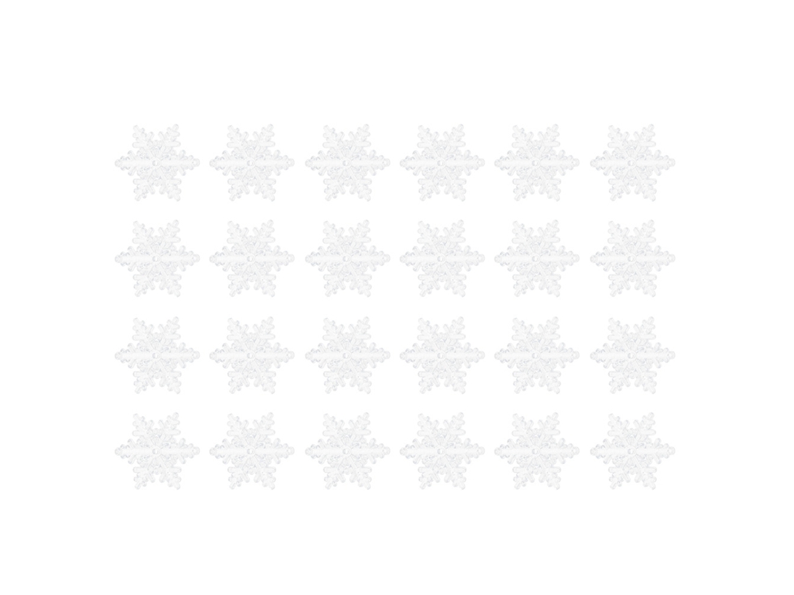 24 Peças Decoração Floco Neve Natal 5.5cm