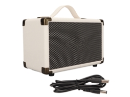 Altifalante Bluetooth Player de Música Ao Ar Livre de Couro Retrô EOOCOO (portátil, Reprodução de Baixo Profundo)