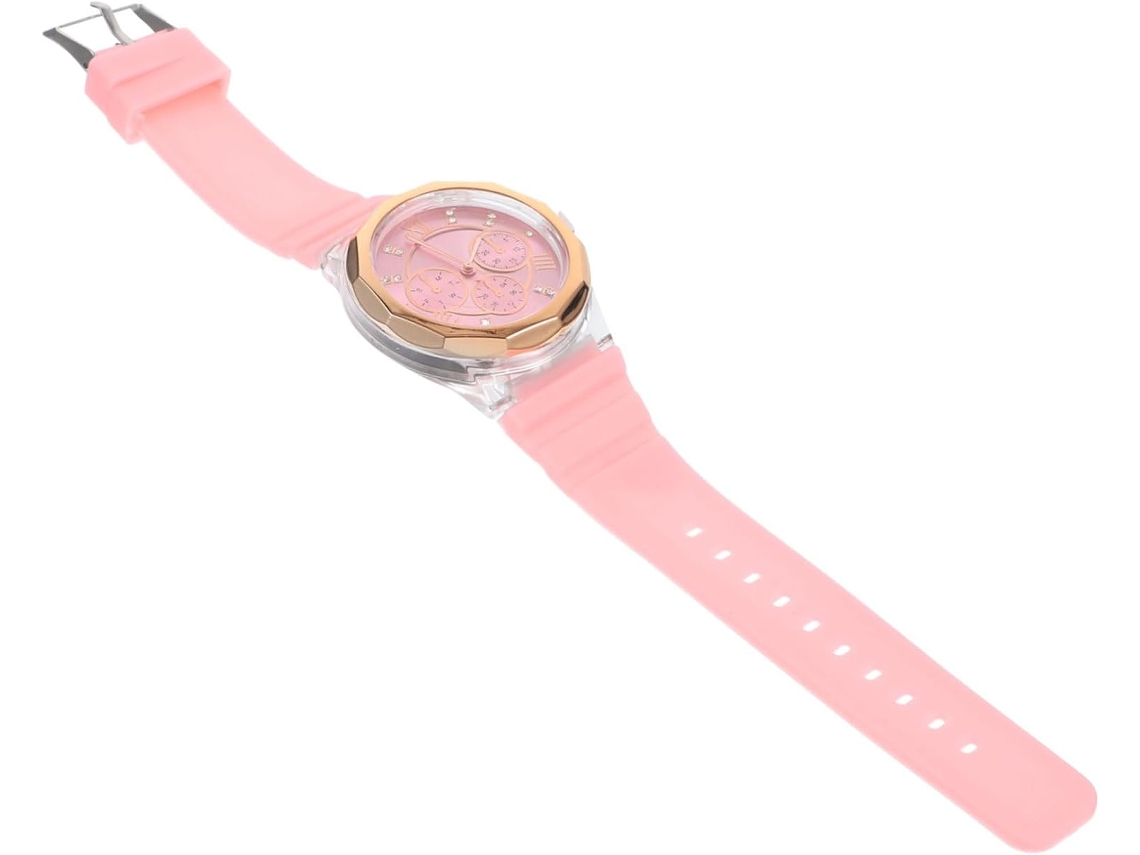 Relógio De Pulso Feminino Com Design De Mostrador Exclusivo E Pulseira De Silicone Confortável.
