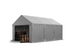 Tanque de tenda 4x6 m PVC 750 N à prova d'água para armazenamento de tenda com base reforçada cinza porta para ferramentas