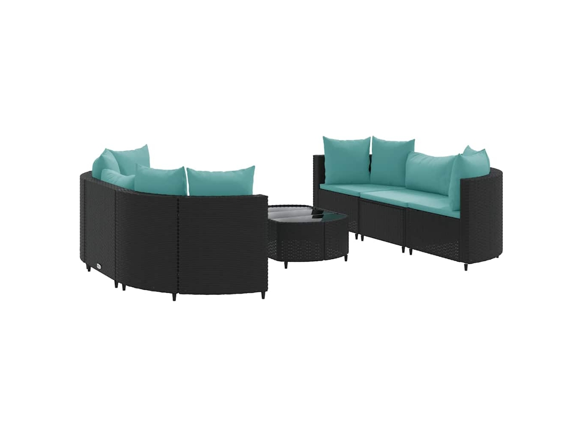 Garden Sofa Set, Garden Sofa Sets Vidaxl Preto Rattan / Vime (n/a)