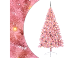 Conjunto 1 Decoração De Árvore De Natal Vidaxl Rosa Pvc (240 Cm)