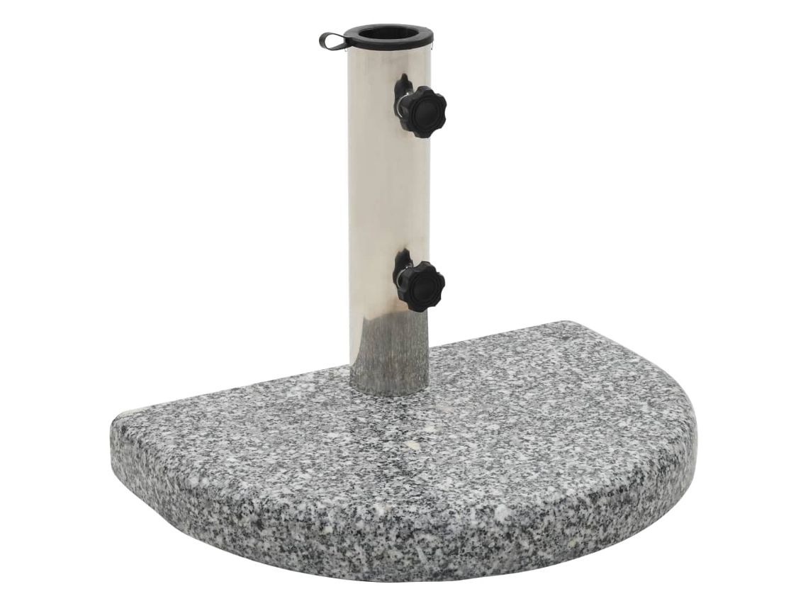 Vidaxl Base De Guarda-sol Semicircular Granito 10 Kg Cinzento