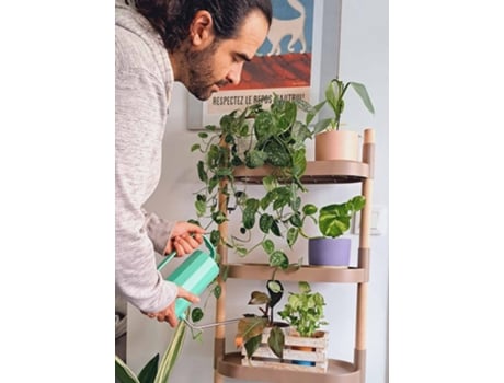 Estante Citysens Para Plantas, Cor Casca De Pinho, Com 4 Bandejas.