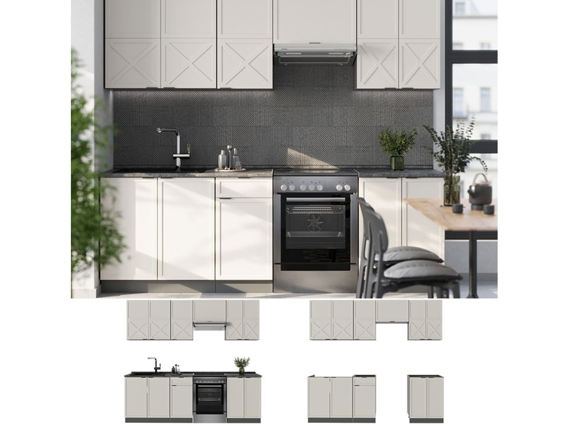 Cozinha Fame Line, 240cm Sem Pt, Grisbeige/antracite, Antracite, Vicco