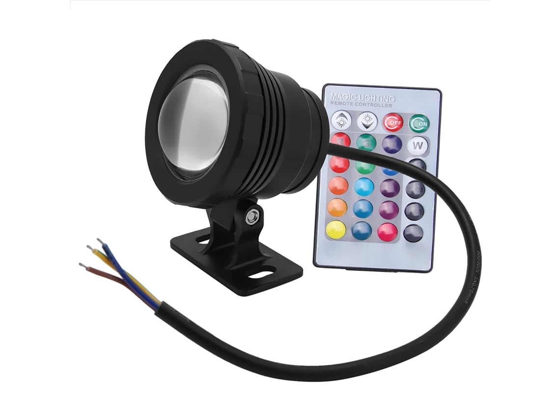 2026 luz Submarina Led Rgb Impermeável Multicolor Foco Exterior Jardim Ac/dc 12v (preto)