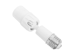 Adaptador De Extensão De Soquete E27 Em Plástico Branco, Com Ângulo Ajustável E