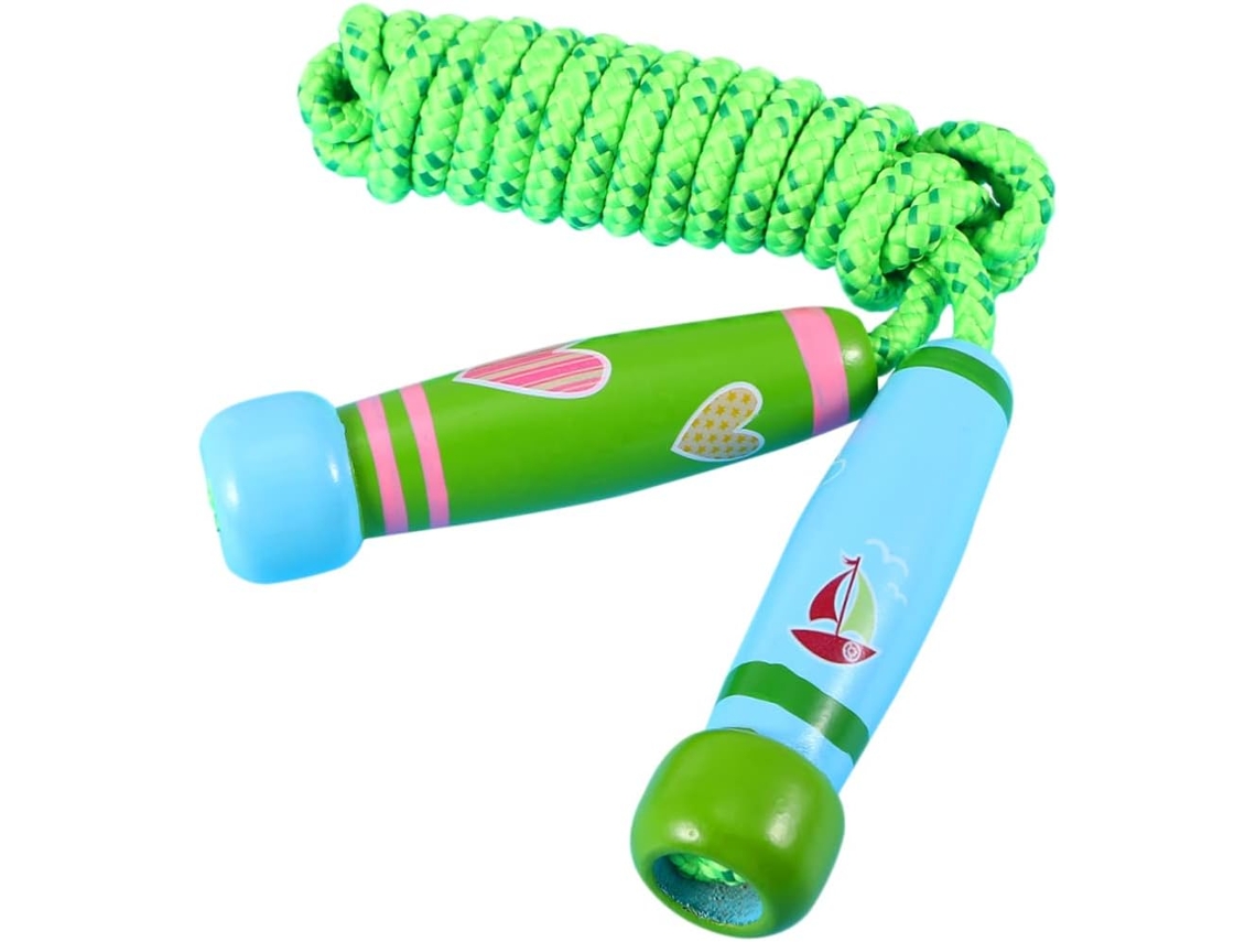 Corda de pular de madeira, para meninos e meninas, com alças ajustáveis, resistente, S/MARCA
