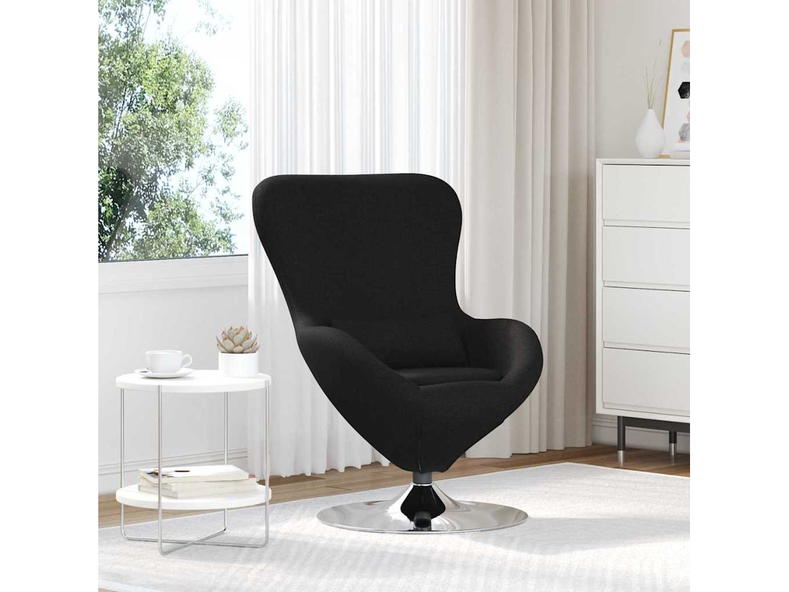 Vidaxl Cadeira Ovo Preto 63 X 73 X 90 Cm Tecido