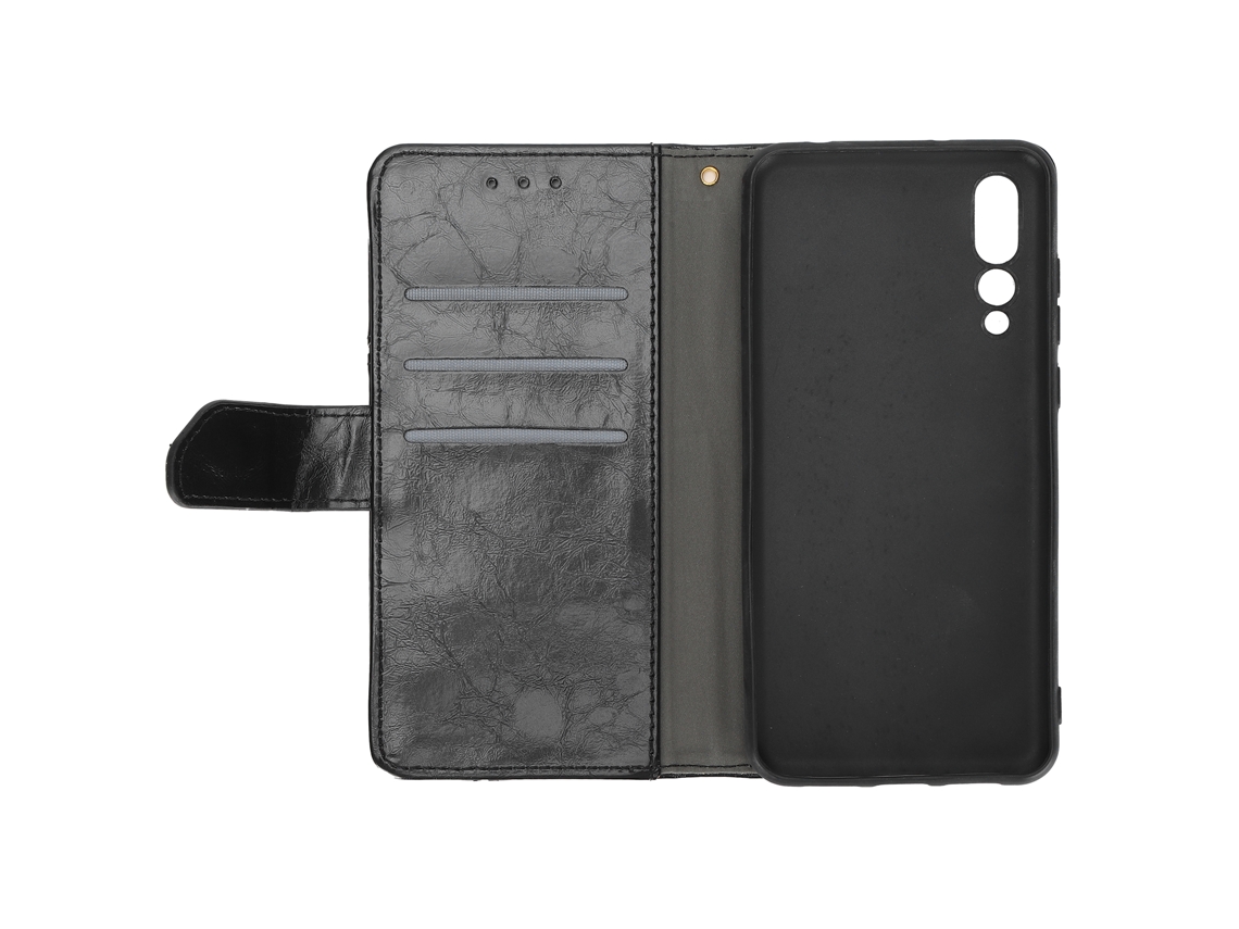 Capa para Celular Huawei P20 Pro com Fivela Lateral Magnética e Armazenamento, Capa de Couro Pu de Cor Solida Protetora EOOCOO
